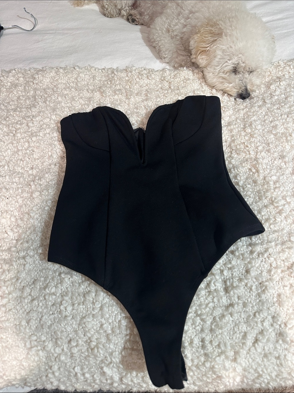 superdown Black Strapless Sweetheart Bodysuit